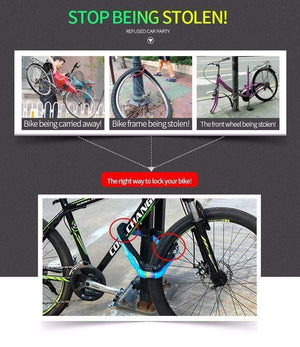 Planet Gates 2901303 Bicycle Cycling Password Lock 5 Number Safety Anti-theft Mountain Bike Coded Combination Steel Chain Cable Lock bike