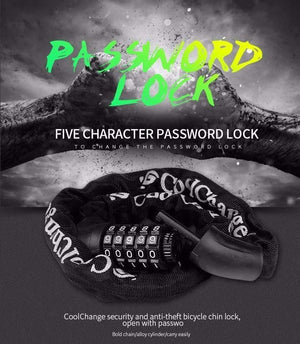 Planet Gates 2901303 Bicycle Cycling Password Lock 5 Number Safety Anti-theft Mountain Bike Coded Combination Steel Chain Cable Lock bike