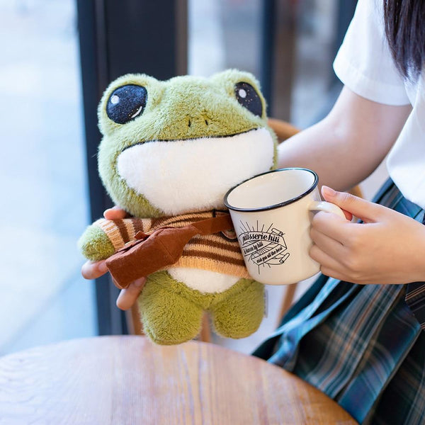 Planet Gates 29cm Cute Plush Big Eyes Frog Toy Stuffed Animals Soft Sweater Crossbody Bag Kids Toys Birthday Christmas Gift for Girls Boys
