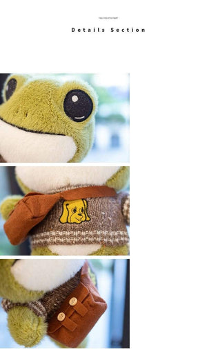 Planet Gates 29cm Cute Plush Big Eyes Frog Toy Stuffed Animals Soft Sweater Crossbody Bag Kids Toys Birthday Christmas Gift for Girls Boys