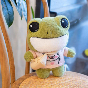 Planet Gates 29cm Cute Plush Big Eyes Frog Toy Stuffed Animals Soft Sweater Crossbody Bag Kids Toys Birthday Christmas Gift for Girls Boys