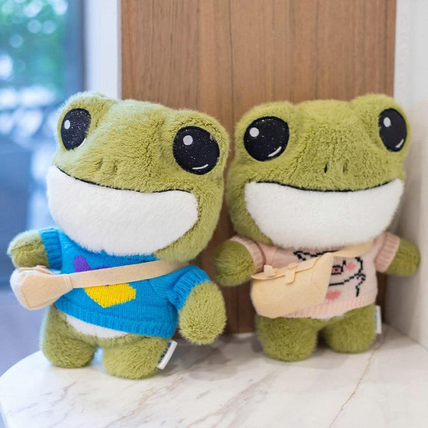 Planet Gates 29cm Cute Plush Big Eyes Frog Toy Stuffed Animals Soft Sweater Crossbody Bag Kids Toys Birthday Christmas Gift for Girls Boys