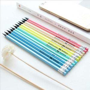 Planet Gates 2B 1 set HB/2B Standard Colors Pencils (with eraser), Triangular pen holder, Black wood, Writing or drawing