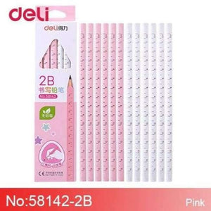 Planet Gates 2B-Red Pencil writing painting examination pens 2B/HB triangle rod non-toxic ruler 12 stick children's stationery office supplies