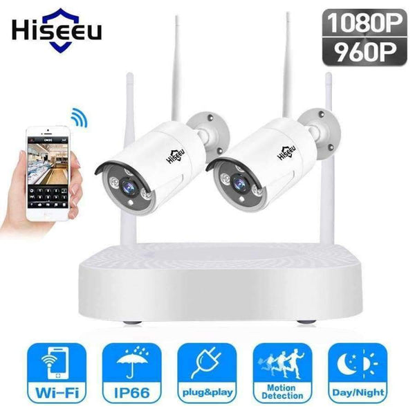 Planet Gates 2ch 960P 1080P wireless CCTV System 2pcs 1.3/2.0MP Outdoor IP Camera 4ch 1080P NVR Recorder Video Security Camera System Hiseeu