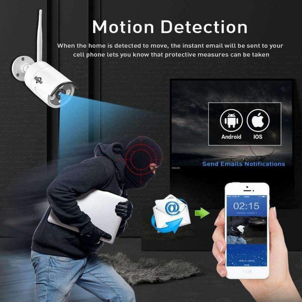 Planet Gates 2ch 960P 1080P wireless CCTV System 2pcs 1.3/2.0MP Outdoor IP Camera 4ch 1080P NVR Recorder Video Security Camera System Hiseeu