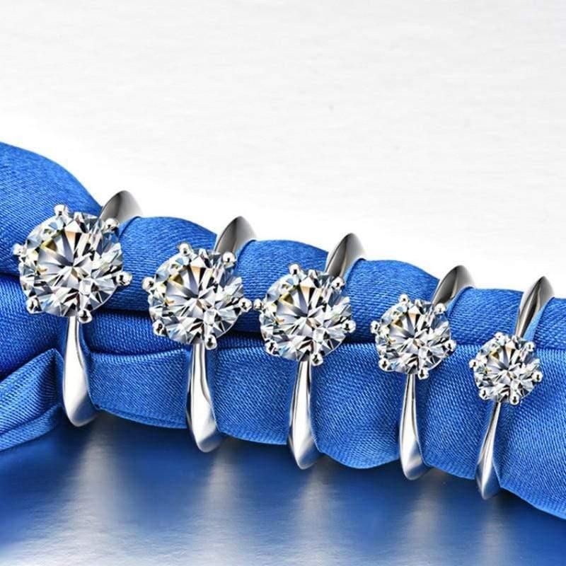 Planet Gates 2ct Carat Rings for Women Engagement S925 Silver Ring Plated PT950 D Color VVS1 Clarity Bride Jewelry