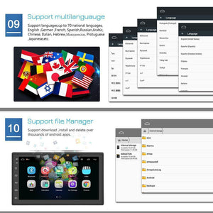 Planet Gates 2din Car Radio Android multimedia player Autoradio 2 Din 7'' Touch screen GPS Bluetooth FM WIFI auto audio player stereo