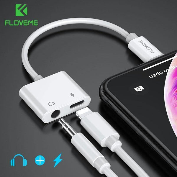 Planet Gates 2in1 Adapter For iPhone 7 8 Plus X XS MAX Audio Charge Splitter Converter For Lightning to 3.5mm Jack Headphone Adapter