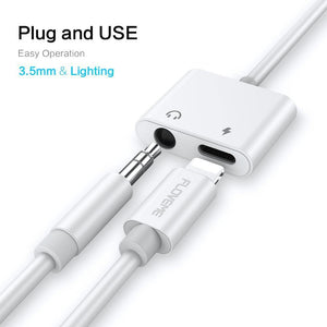 Planet Gates 2in1 Adapter For iPhone 7 8 Plus X XS MAX Audio Charge Splitter Converter For Lightning to 3.5mm Jack Headphone Adapter