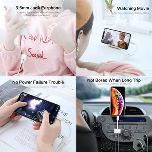 Planet Gates 2in1 Adapter For iPhone 7 8 Plus X XS MAX Audio Charge Splitter Converter For Lightning to 3.5mm Jack Headphone Adapter