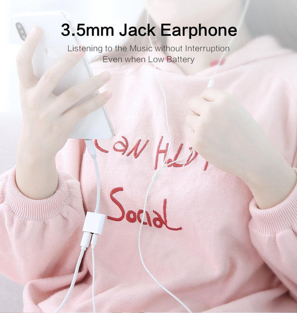 Planet Gates 2in1 Adapter For iPhone 7 8 Plus X XS MAX Audio Charge Splitter Converter For Lightning to 3.5mm Jack Headphone Adapter