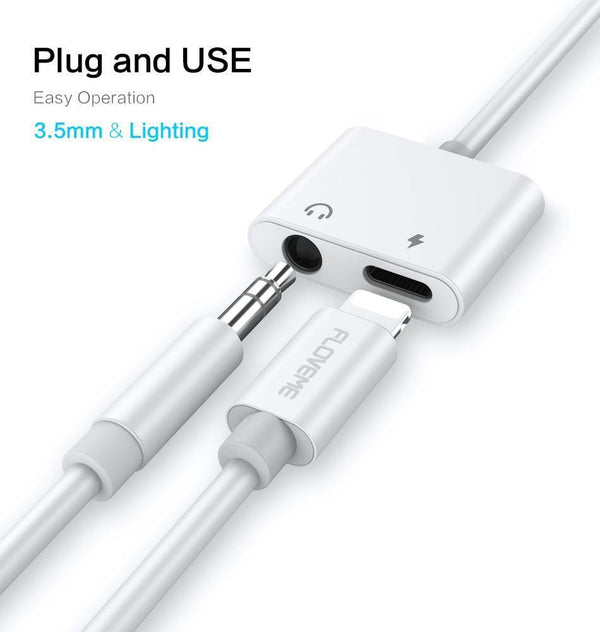 Planet Gates 2in1 Adapter For iPhone 7 8 Plus X XS MAX Audio Charge Splitter Converter For Lightning to 3.5mm Jack Headphone Adapter