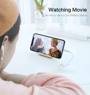 Planet Gates 2in1 Adapter For iPhone 7 8 Plus X XS MAX Audio Charge Splitter Converter For Lightning to 3.5mm Jack Headphone Adapter