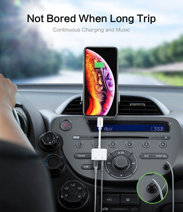 Planet Gates 2in1 Adapter For iPhone 7 8 Plus X XS MAX Audio Charge Splitter Converter For Lightning to 3.5mm Jack Headphone Adapter