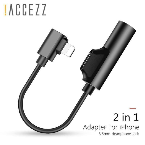 Planet Gates 2in1 Lighting 3.5mm Earphone Connector For iphone X 8 7 Plus Audio Charge Adapter AUX Splitter Cable Adapters For iphone