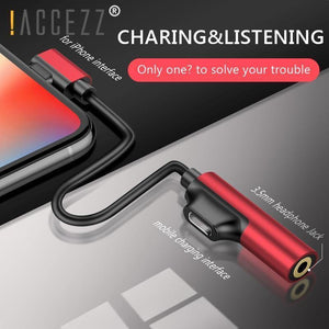 Planet Gates 2in1 Lighting 3.5mm Earphone Connector For iphone X 8 7 Plus Audio Charge Adapter AUX Splitter Cable Adapters For iphone