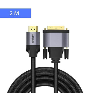 Baseus 4KHD DVI to HDMI Cable Male to Male Two-way HDMI to DVI Adapter Converter for PS4 PC HDTV Projector