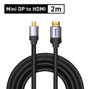 Baseus Thunderbolt to HDMI Cable Mini DisplayPort DP Port to HDMI 4K 60HZ Adapter Cable For Macbook Air Dell Laptop