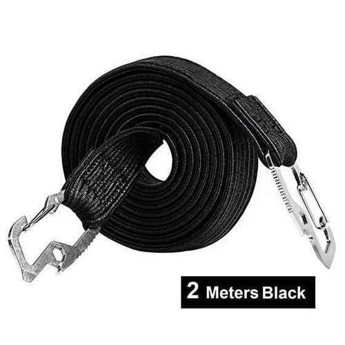 Planet Gates 2M Black 2M/4M Cycling Tension Rope Carbon Steel Hook Bike Luggage Carrier Stretch Elastic Cord Roof Rack Strap Fixed Belt