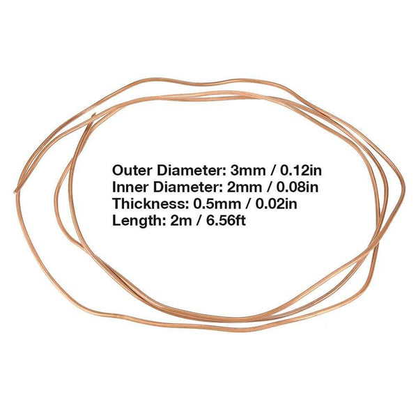2M Soft Copper Tube Pipe OD 3mm X ID 2mm For Refrigeration  Tube Tubing For Fridge And Air Conditioning Refrigeration Plumbing