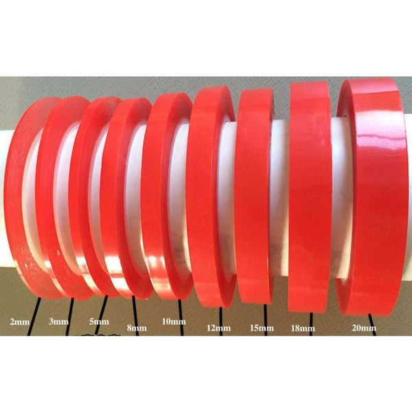 Planet Gates 2mm / 10M Double Sided Adhesive Tape 0.2mm x 2/3/4/5/6/8/10/12/15/18/20/25/30/35/40/45/50mm 10m Strong Sticky Waterproof