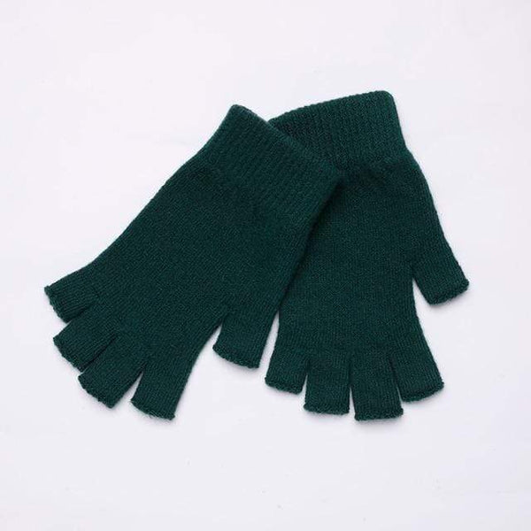 Planet Gates 2Mo Green / Elastic Sparsil Women Men Half Finger Cashmere Glove Short Wool Knitted Wrist Mitten Winter Warm Unisex Wool Stretch Fingerless Gloves