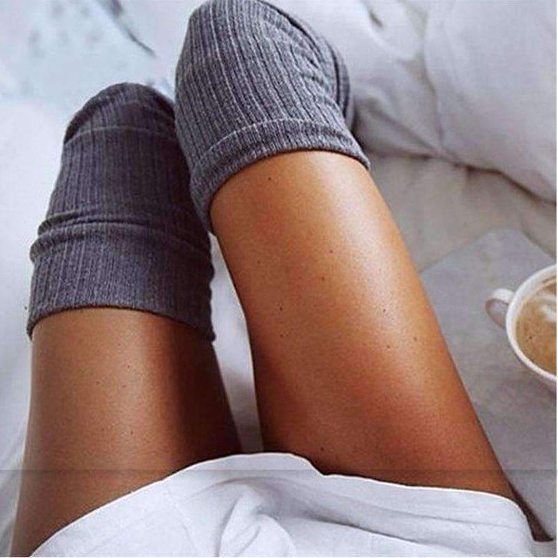 Planet Gates 2pairs Winter Women Thigh High Over Knee High Socks for Ladies Girls Fabric Knitted Stocking Crochet Long Socks Hosiery Medias