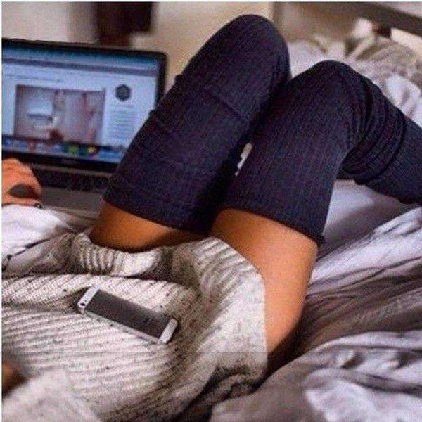 Planet Gates 2pairs Winter Women Thigh High Over Knee High Socks for Ladies Girls Fabric Knitted Stocking Crochet Long Socks Hosiery Medias