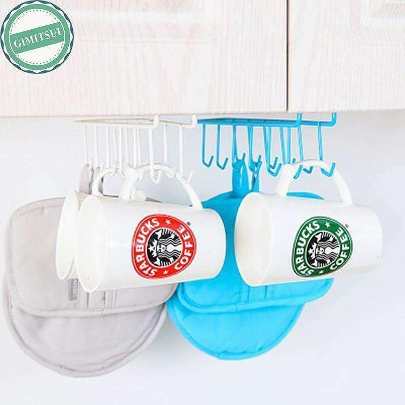 Planet Gates 2Pc 12 Hooks Iron Hanging Pot Holder Pan Mug Cup Hanger Kitchen Storage Utility Cookware Hook Rack Holder Towel Hanger Organizer