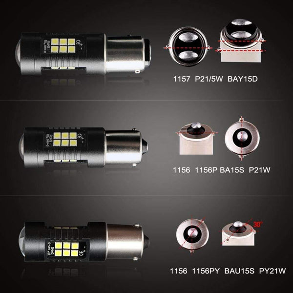 Planet Gates 2Pcs 1156 BA15S P21W LED BAU15S PY21W BAY15D LED Bulb 1157 P21/5W R5W 21pcs 3030SMD Auto Lamp Bulbs Car LED Light 12V - 24V