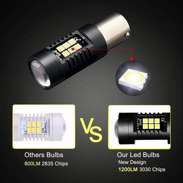 Planet Gates 2Pcs 1156 BA15S P21W LED BAU15S PY21W BAY15D LED Bulb 1157 P21/5W R5W 21pcs 3030SMD Auto Lamp Bulbs Car LED Light 12V - 24V