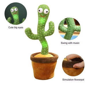 Planet Gates 2PCS 120 Songs USB Dancing cactus Dancer Speaker Repeat Say Talk talking Baby Stuffed Plush plushie Toy children's toys for girl