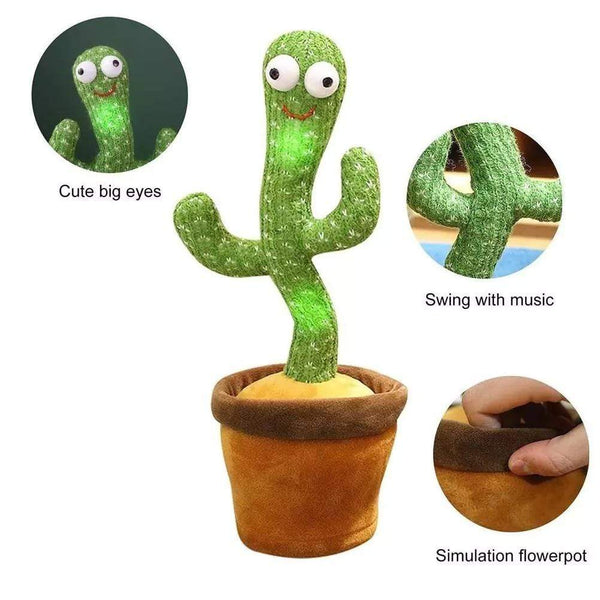 Planet Gates 2PCS 120 Songs USB Dancing cactus Dancer Speaker Repeat Say Talk talking Baby Stuffed Plush plushie Toy children's toys for girl