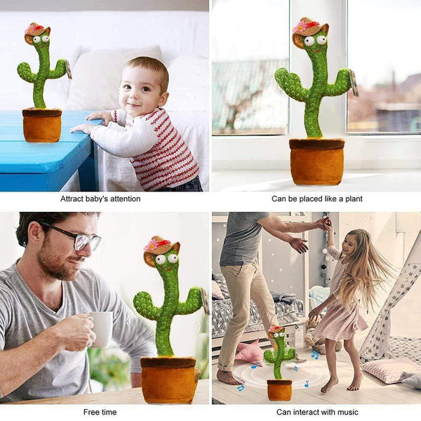 Planet Gates 2PCS 120 Songs USB Dancing cactus Dancer Speaker Repeat Say Talk talking Baby Stuffed Plush plushie Toy children's toys for girl