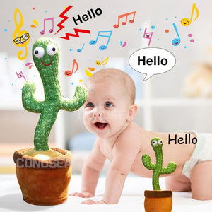 Planet Gates 2PCS 120 Songs USB Dancing cactus Dancer Speaker Repeat Say Talk talking Baby Stuffed Plush plushie Toy children's toys for girl