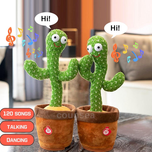 Planet Gates 2PCS 120 Songs USB Dancing cactus Dancer Speaker Repeat Say Talk talking Baby Stuffed Plush plushie Toy children's toys for girl
