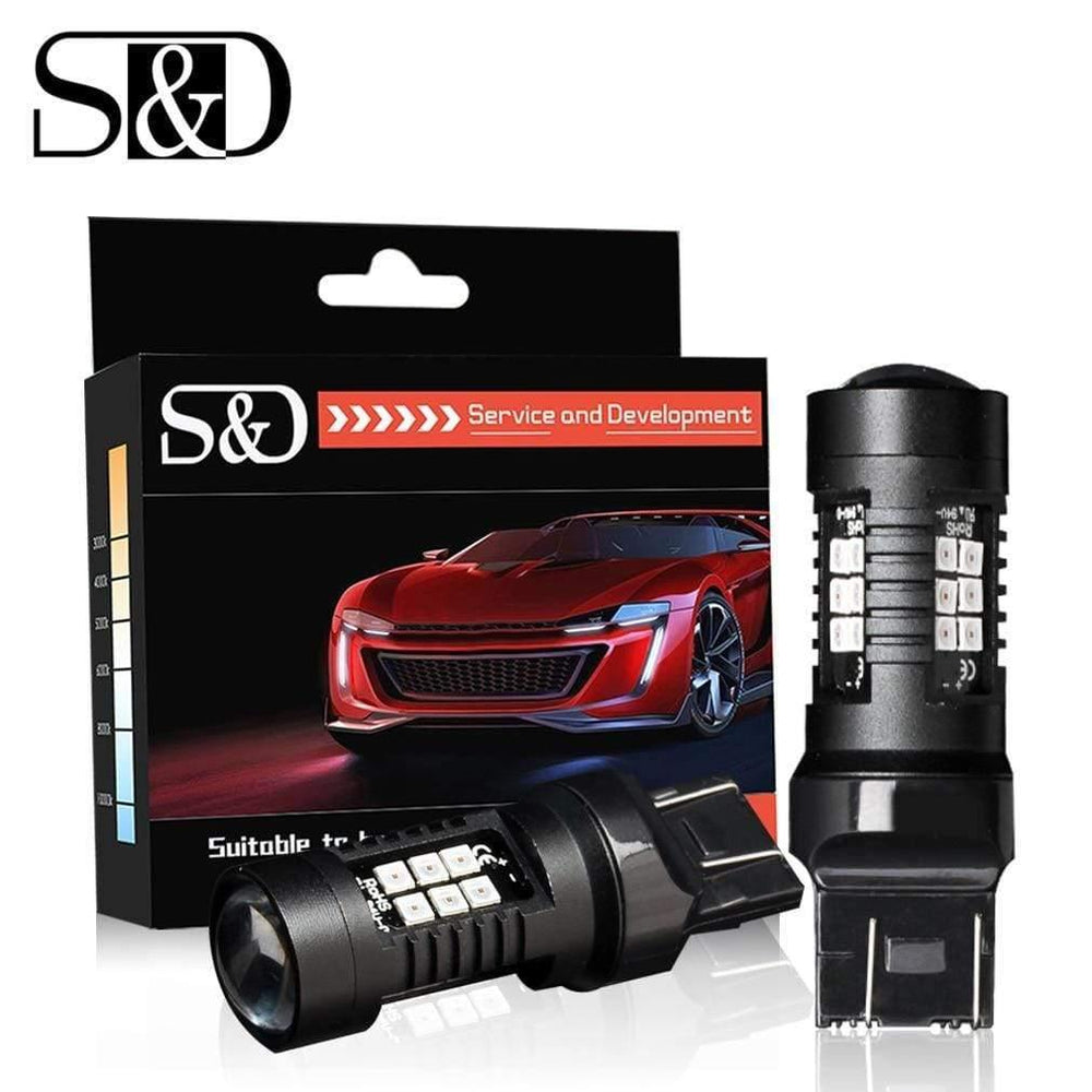 Planet Gates 2pcs 1200Lm T20 W21W LED W21/5W LED WY21W 7440 7443 LED Bulb T25 3157 3156 p27/7w Car Brake Reverse Light 12V Lamp Turn Signal