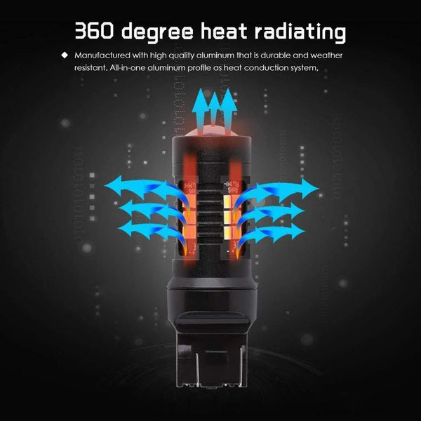 Planet Gates 2pcs 1200Lm T20 W21W LED W21/5W LED WY21W 7440 7443 LED Bulb T25 3157 3156 p27/7w Car Brake Reverse Light 12V Lamp Turn Signal