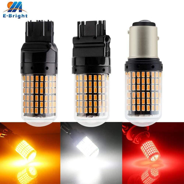 Planet Gates 2pcs 12V 1157 BAY15D 3014 144 SMD 21W 3157 7443 Canbus NO ERROR Led Bulbs For Car RV Boats For Brake NO Hyper Flash