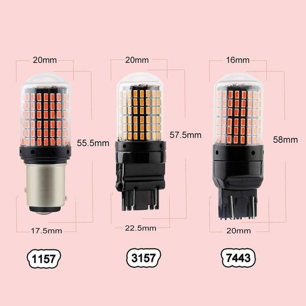 Planet Gates 2pcs 12V 1157 BAY15D 3014 144 SMD 21W 3157 7443 Canbus NO ERROR Led Bulbs For Car RV Boats For Brake NO Hyper Flash