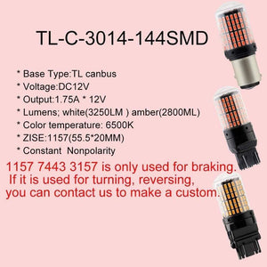 Planet Gates 2pcs 12V 1157 BAY15D 3014 144 SMD 21W 3157 7443 Canbus NO ERROR Led Bulbs For Car RV Boats For Brake NO Hyper Flash