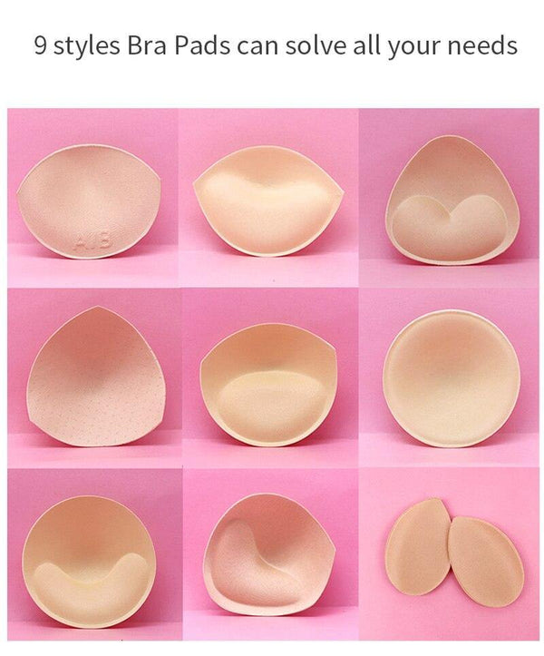 2pcs 1pair Sponge Inserts In Bra Padded for Swimsuit Breast Push Up Fill Brassiere Breast Patch Pads Women Intimates Accessories