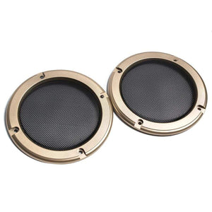 Planet Gates 2PCS 2 inch 3 inch 4 inch Tweeter Audio Speaker Cover Gold Frame Protective Decorative Mesh Grille Circle Speaker Accessories