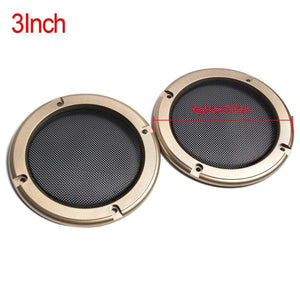 Planet Gates 2PCS 2 inch 3 inch 4 inch Tweeter Audio Speaker Cover Gold Frame Protective Decorative Mesh Grille Circle Speaker Accessories