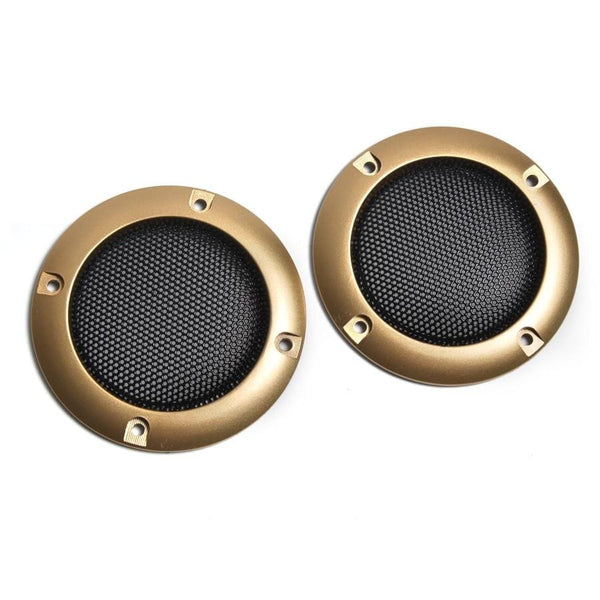 Planet Gates 2PCS 2 inch 3 inch 4 inch Tweeter Audio Speaker Cover Gold Frame Protective Decorative Mesh Grille Circle Speaker Accessories