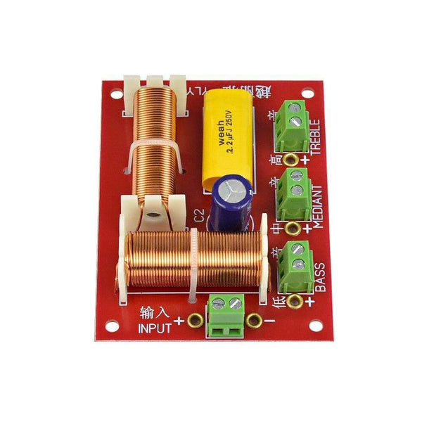 2pcs 200W 3 Way Audio Speaker Crossover Treble + Midrange + Bass Independent Crossover Speakers Filter Frequency Divider
