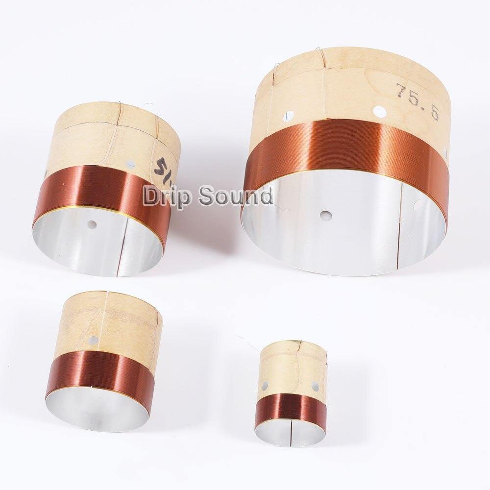 2pcs 25.5/35.5/38.5/49.5/51.5/65.5/75.5mm Core Bass Voice Coil ASV White Aluminium Woofer Sound Drive Speaker Repair Parts
