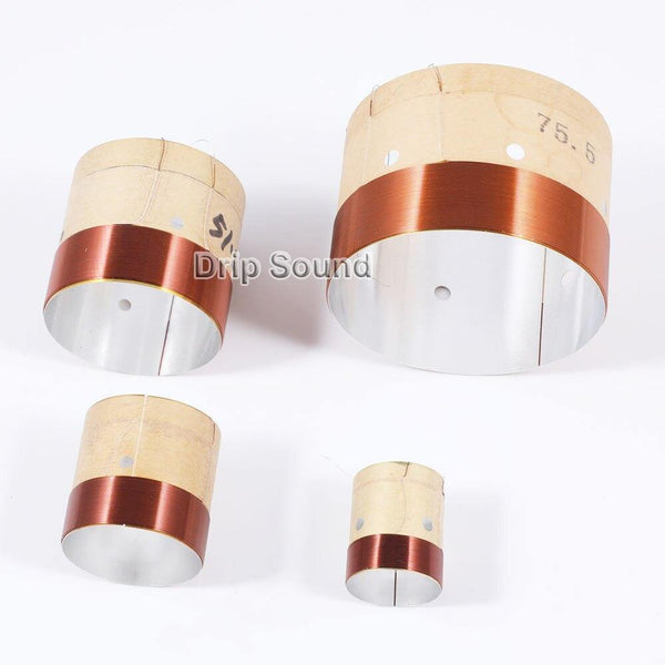 2pcs 25.5/35.5/38.5/49.5/51.5/65.5/75.5mm Core Bass Voice Coil ASV White Aluminium Woofer Sound Drive Speaker Repair Parts