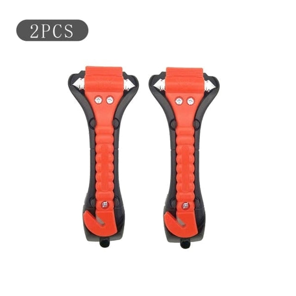 Planet Gates 2pcs 2PCS Car emergency Safety Hammer Life Saving Escape Emergency Hammer Seat Belt Cutter Window Glass Breaker Car Rescue Red Hammer